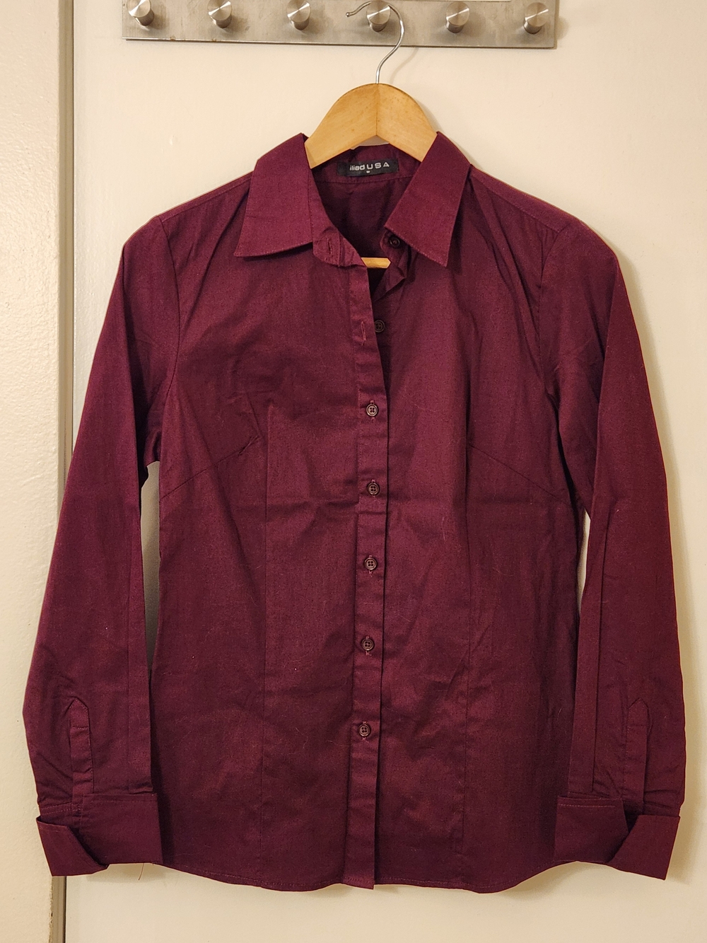 Gorgeous Deep Eggplant Cotton Button-Down Shirt